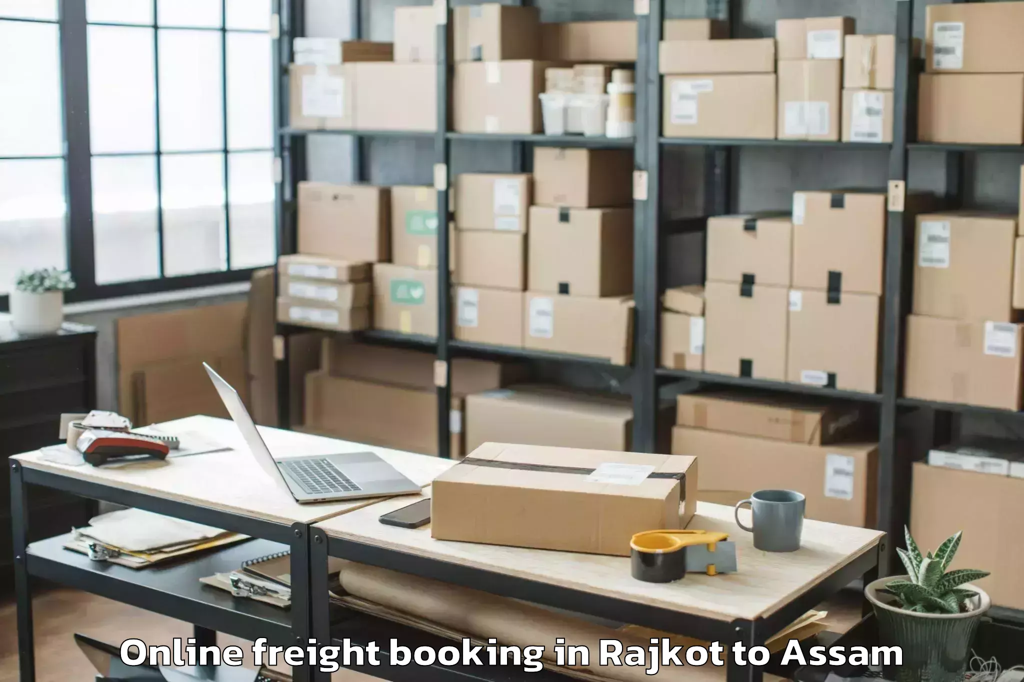 Book Rajkot to Salonibari Airport Tez Online Freight Booking